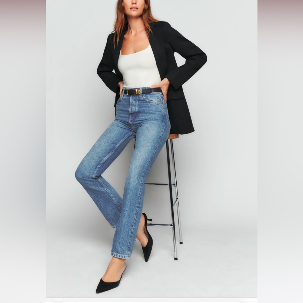 Reformation Cynthia High Rise Straight Jeans Colorado